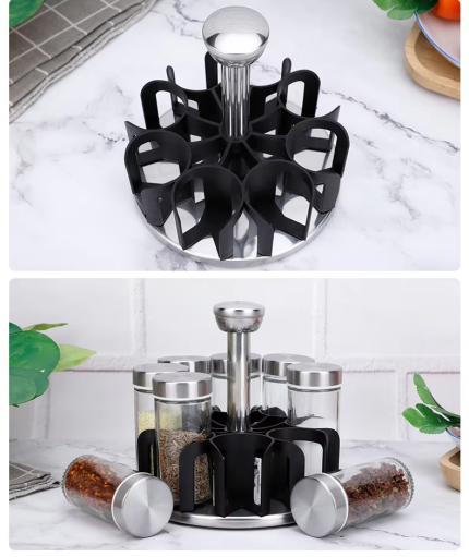 Luxury Durable Rotating Glass Spice Rack
