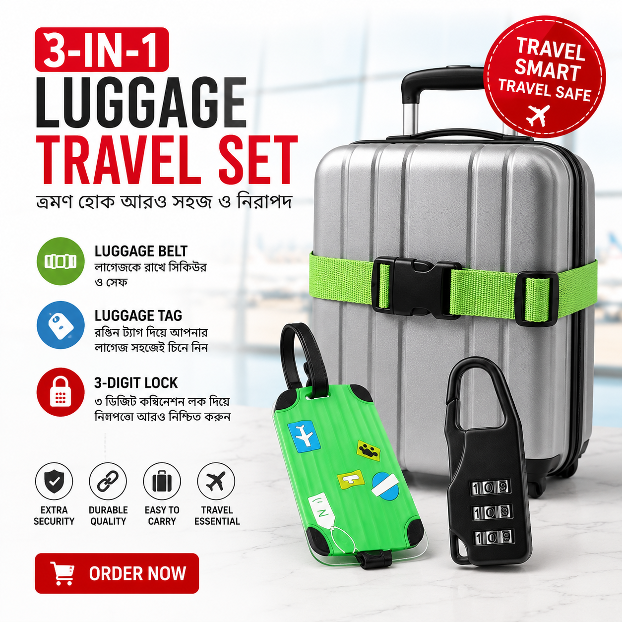 ChatGPT Image Aug 11, 2026, 03_24_16 PM 3-Piece Luggage Travel Set - Image 1